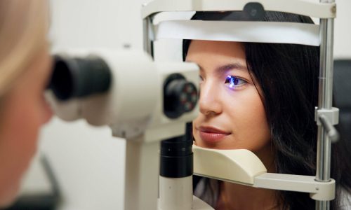 Woman,,Optometry,And,Slit,Lamp,For,Test,,Vision,Or,Care